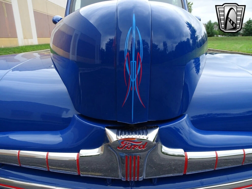 Blue 1946 Ford Club Coupe V8 3 Speed