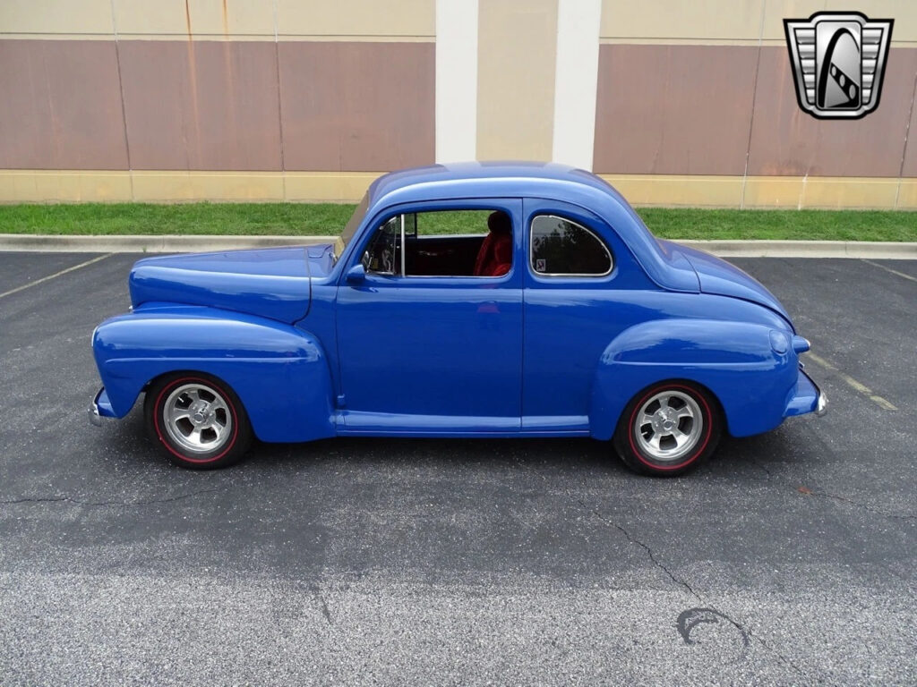 Blue 1946 Ford Club Coupe V8 3 Speed