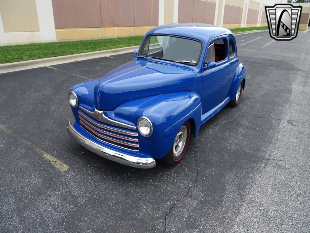 Blue 1946 Ford Club Coupe V8 3 Speed