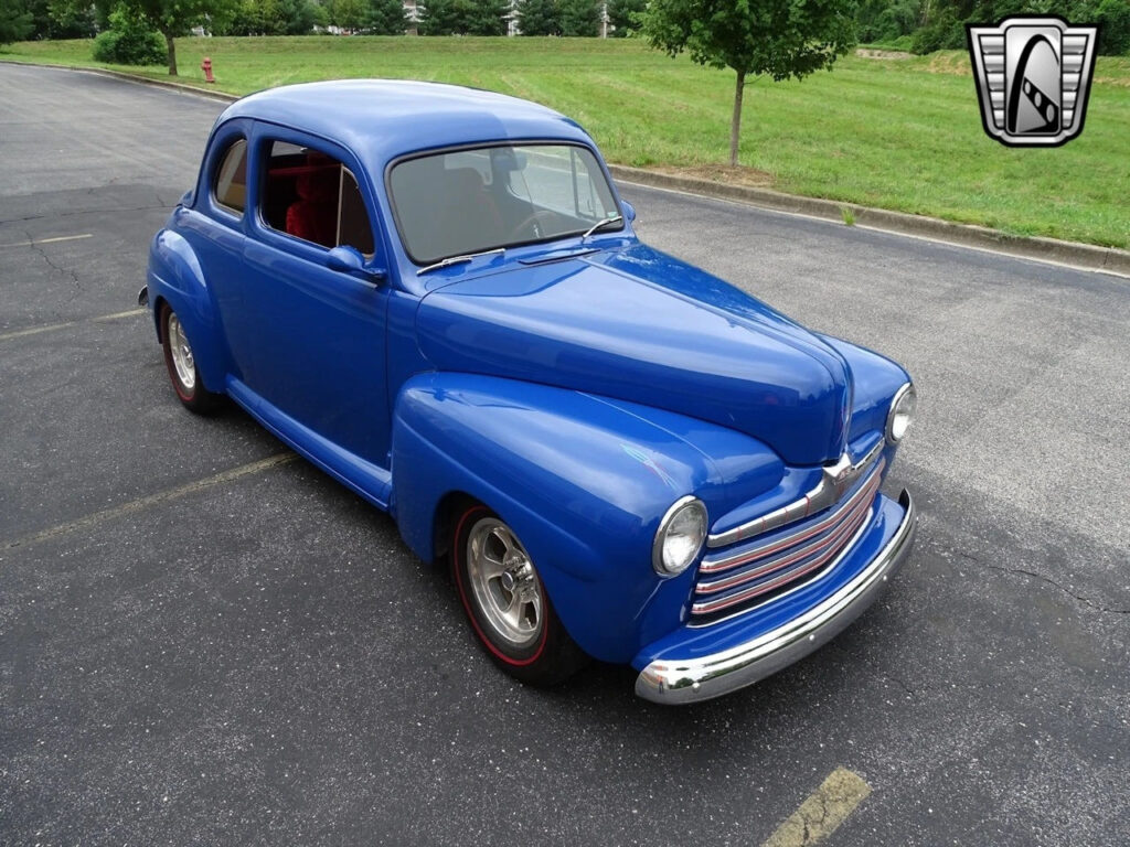 Blue 1946 Ford Club Coupe V8 3 Speed