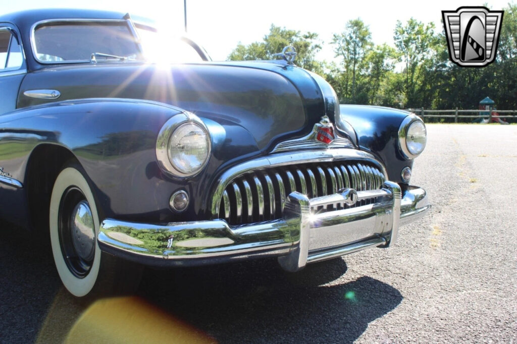 Blue and Silver Two Tone 1948 Buick Super Coupe Inline 8 248 3 Speed Manual