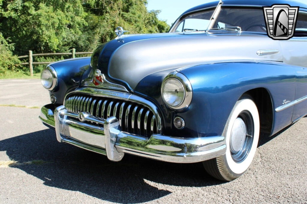 Blue and Silver Two Tone 1948 Buick Super Coupe Inline 8 248 3 Speed Manual