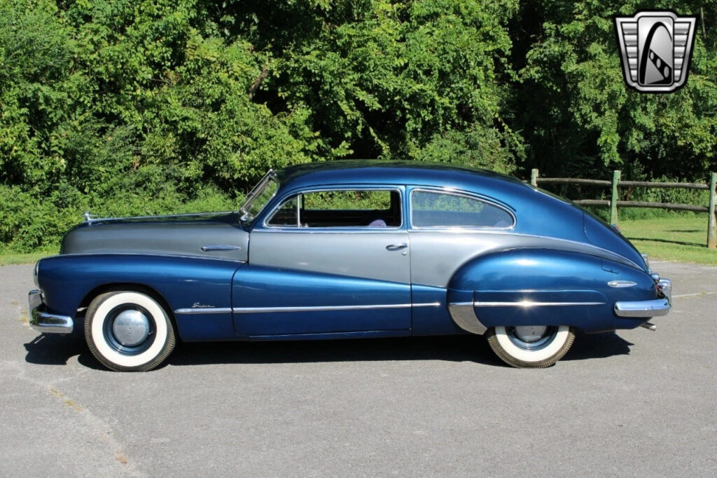 Blue and Silver Two Tone 1948 Buick Super Coupe Inline 8 248 3 Speed Manual