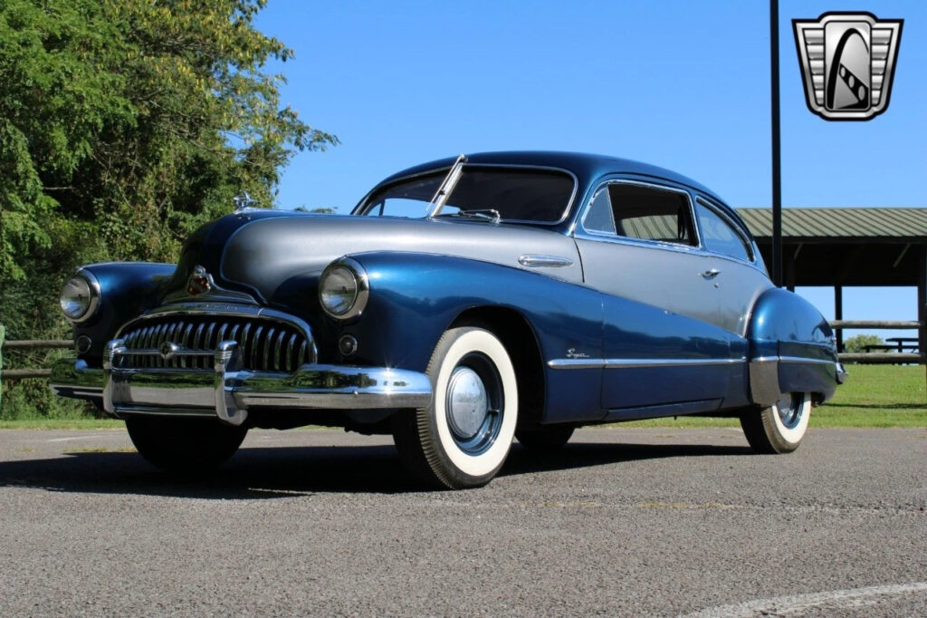 Blue and Silver Two Tone 1948 Buick Super Coupe Inline 8 248 3 Speed Manual