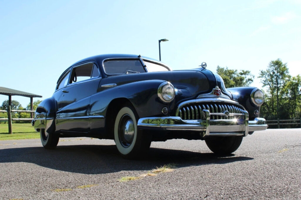 Blue and Silver Two Tone 1948 Buick Super Coupe Inline 8 248 3 Speed Manual