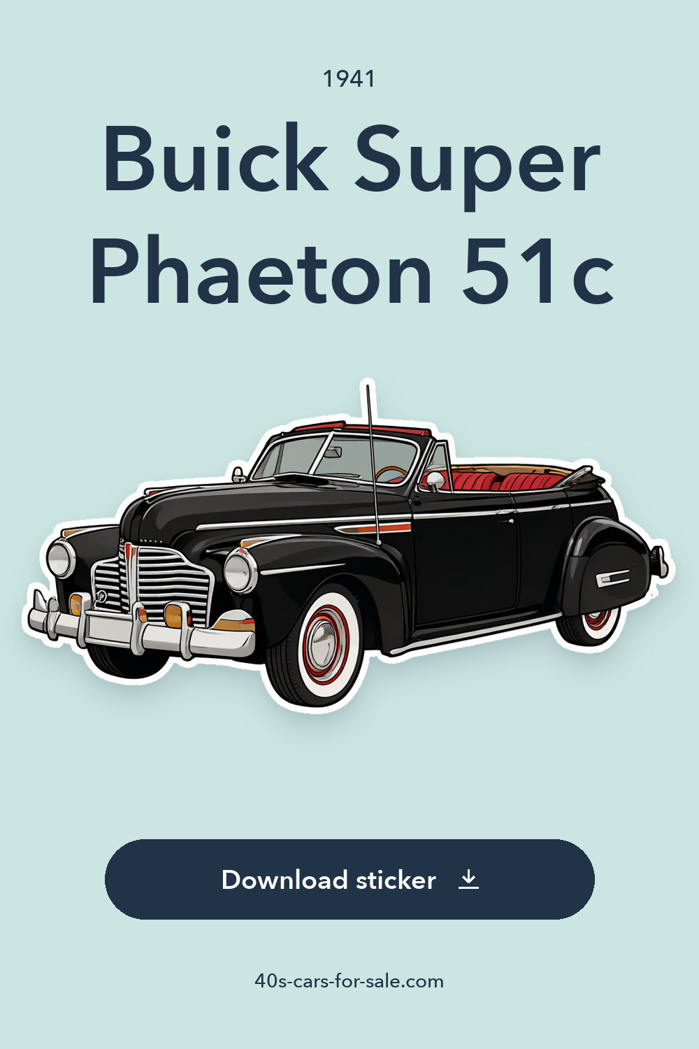 1941 Buick Super Phaeton 51c sticker preview