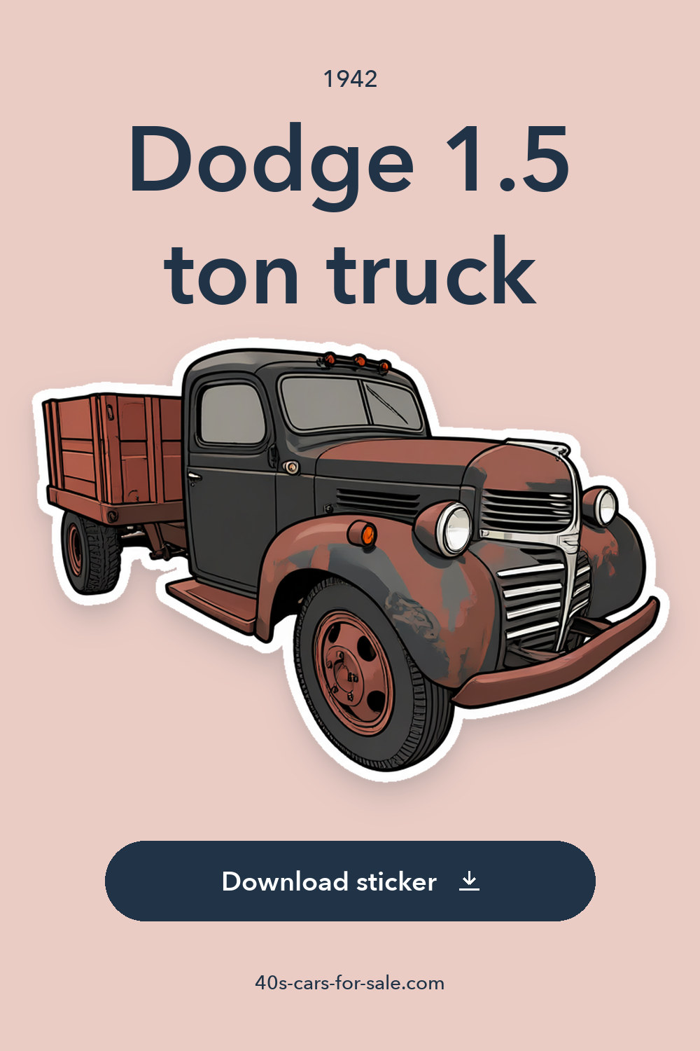 1942 Dodge 1.5 ton truck sticker preview