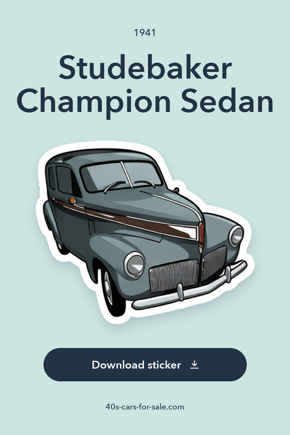1941 Studebaker Champion Sedan sticker preview
