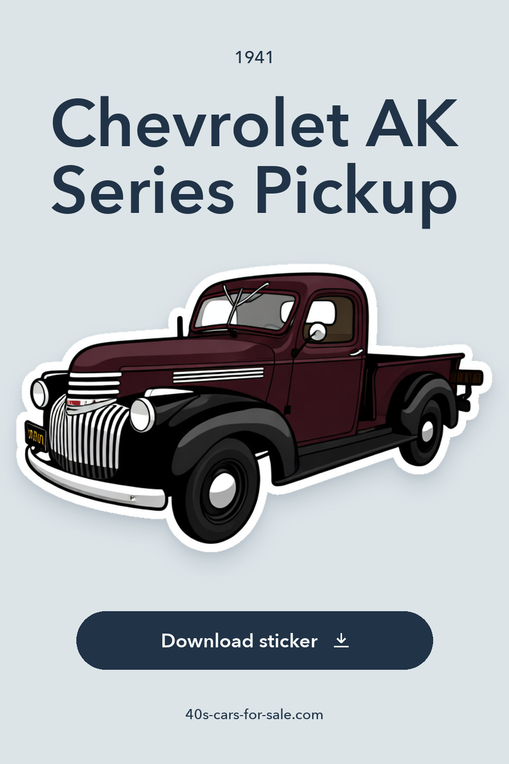 1941 Chevrolet AK Series Pickup sticker preview